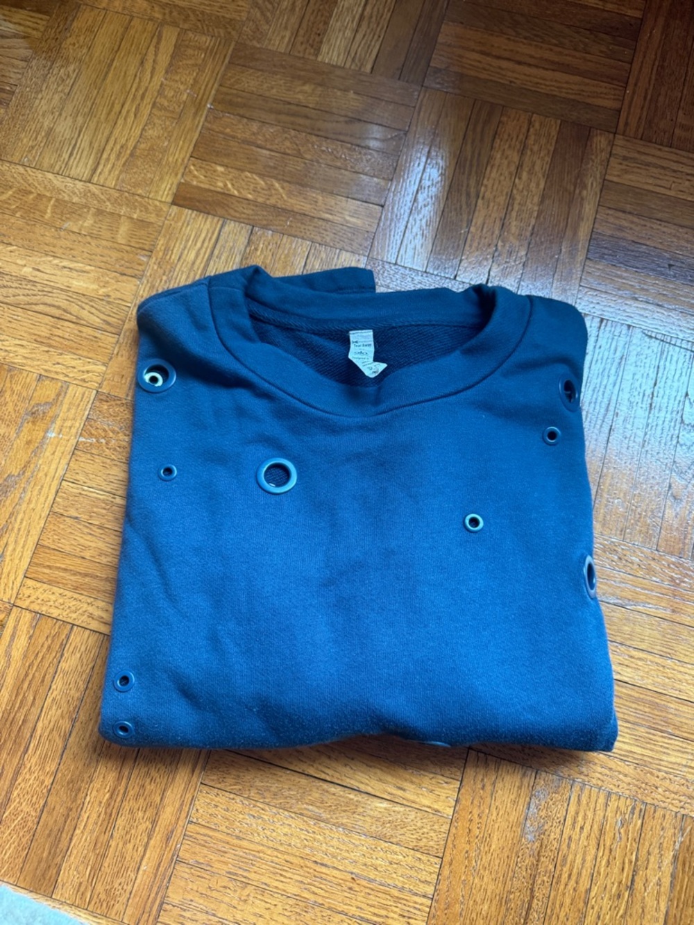 ALO Yoga Dark Teal Eyelet Detail Sweatshirt